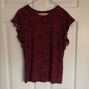 Women’s Michael Kors Navy and Red Floral Top